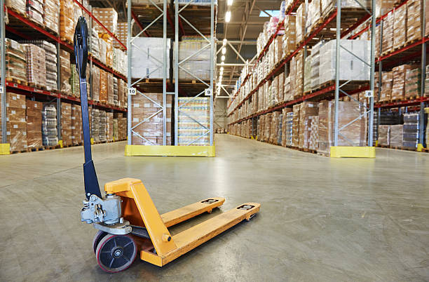 istock pallet stacker truck at warehouse 538507911