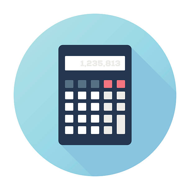 Accounting Flat & Long Shadow, Calculator Icon calculator stock illustrations