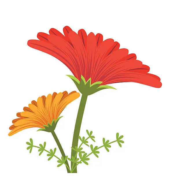 Vector illustration of Hand drawn spring flowers - VECTOR