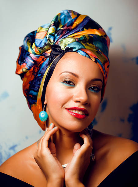 istock beauty bright african woman with creative make up, shawl on 538508571