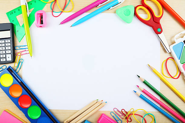 istock School supplies, background with copy space 538510739