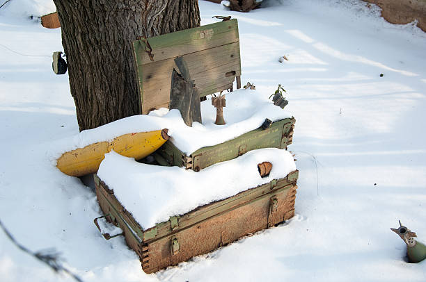 istock Landmines and projectiles in the snow 538511399