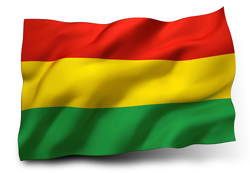 Waving flag of Bolivia isolated on white background