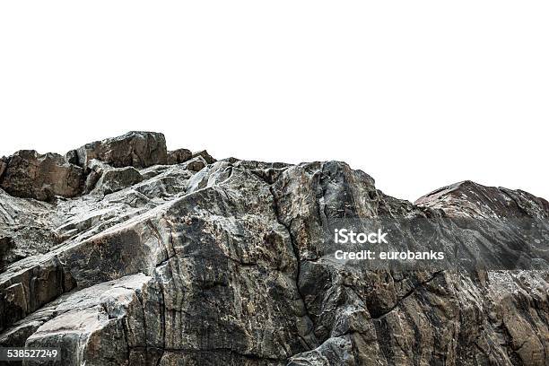 Rocky Cliff Isolated On White Stock Photo - Download Image Now - Rock - Object, Cliff, Cut Out