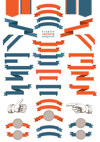 Big Ribbons Back Big Set Classic Ribbons Stock Illustration - Download Image Now - 2015 ...