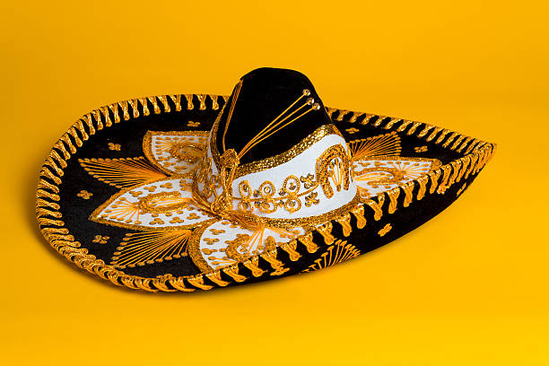 istock Ornate Gold, black and white Mexican sombrero 538530681