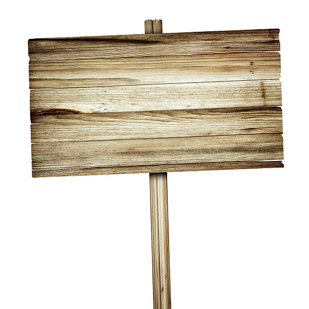 istock Wooden sign isolated on white 538532215