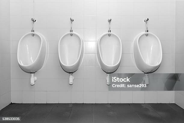 Water Stock Photo - Download Image Now - Urinal, Men, Public Restroom