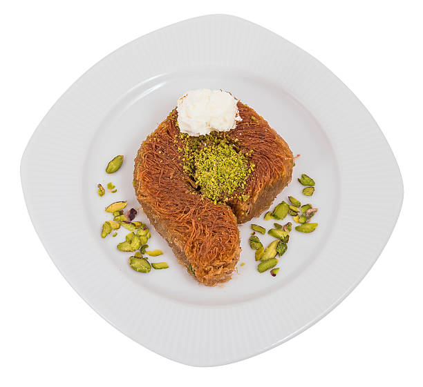 kadayif dessert radial wrap style with pistachio stock photo