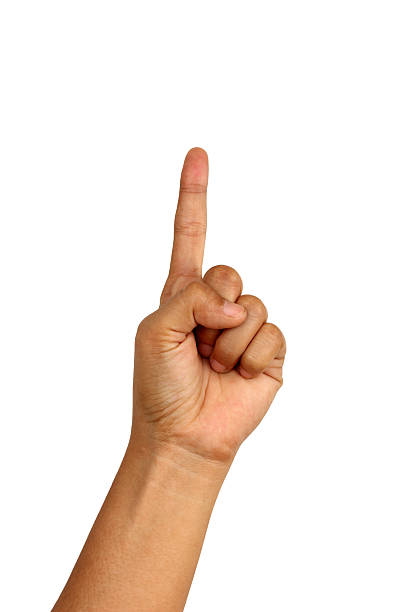 istock Counting woman hands one isolated on white background 538535081