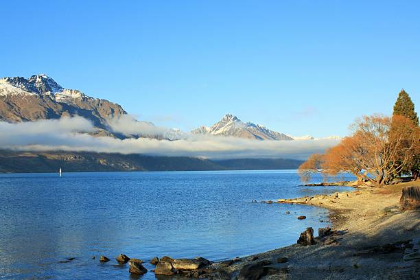 istock Stream of low cloud sitting above a Queenstown Lake 538535409