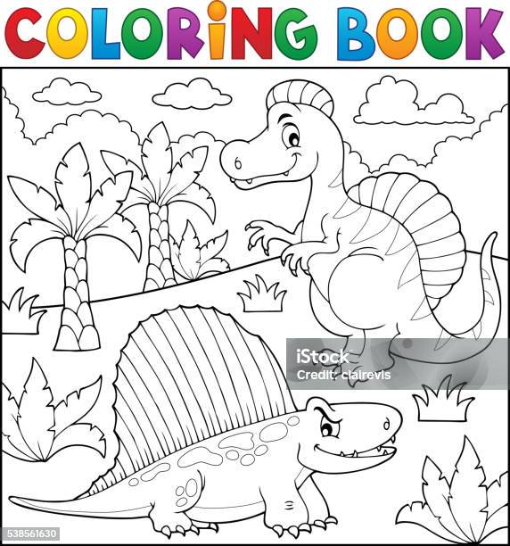 Tema 7 Do Dinossauro Do Livro Para Colorir Ilustração do Vetor