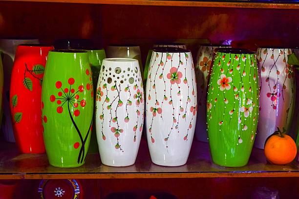Pottery products on a shop in Bat Trang ancient ceramic village