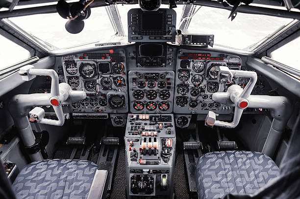 airplane cockpit stock photo