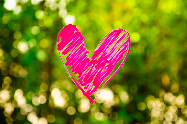 istock heart painted on glass. 538563181