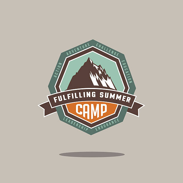 Mountain camp icon Mountain camp icon EPS 10 vector royalty free stock illustration easy to customize for hiking, camping, boot camp, conservation, parks, scenic routes, clubs, retail, equipment rental, skiing, retreats fitness boot camp stock illustrations