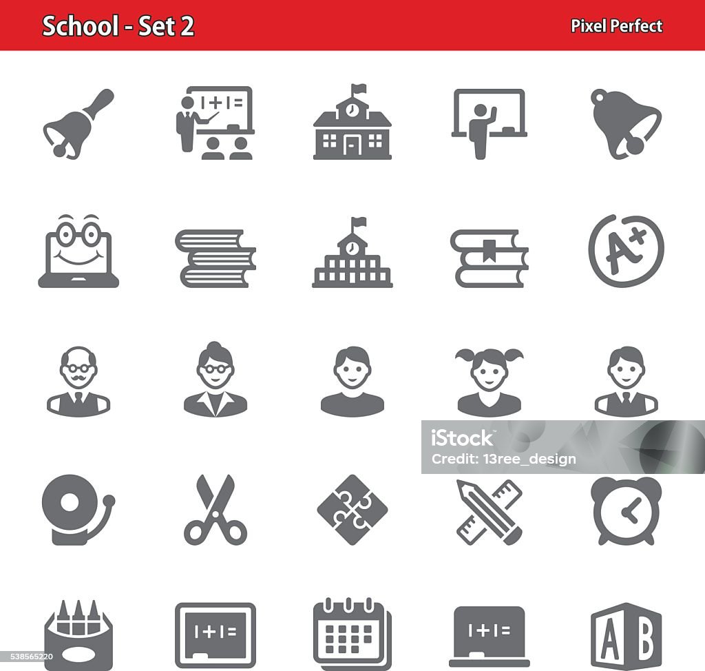 School Icons - Set 2 Professional, pixel perfect icons depicting various school and education concepts. School Building stock vector