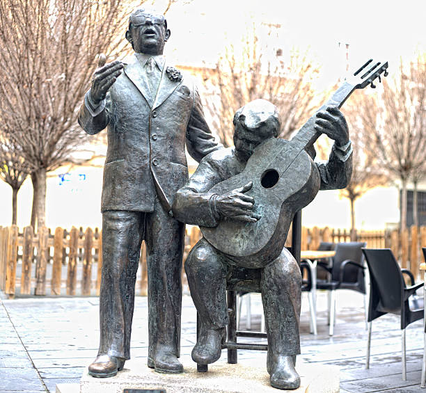 Badajoz, Spain - January 14, 2015: El Porrina de Badajoz sculpture in Badajoz city, Spain, on January 14, 2015. Bronze sculpture made as a tribute to the famous flamenco singer, Porrina de Badajoz