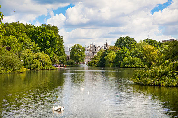 st james park, london - pound symbol environment grass currency stock-fotos und bilder