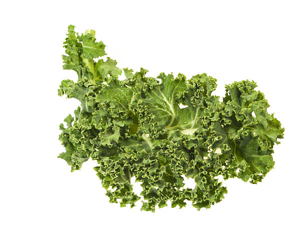 istock Green kale leaves isolated on white 538566553