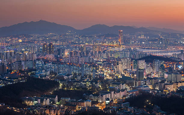 istock Downtown skyline and Han river in Seoul, South Korea 538567261