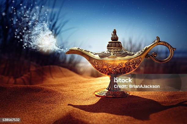 Magic Aladdins Genie Lamp Stock Photo - Download Image Now - Wishing, Electric Lamp, Magic Lamp