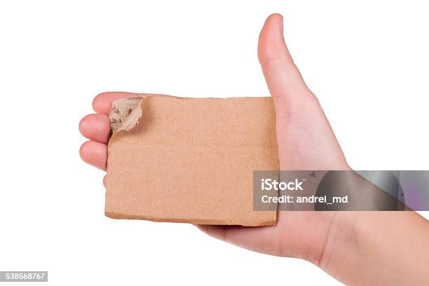 Empty Cardboard Box In His Hand Stock Photo - Download Image Now - 2015, Adult, Adults Only