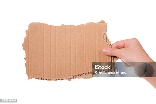 Empty Cardboard Box In His Hand Stock Photo - Download Image Now - 2015, Adult, Adults Only