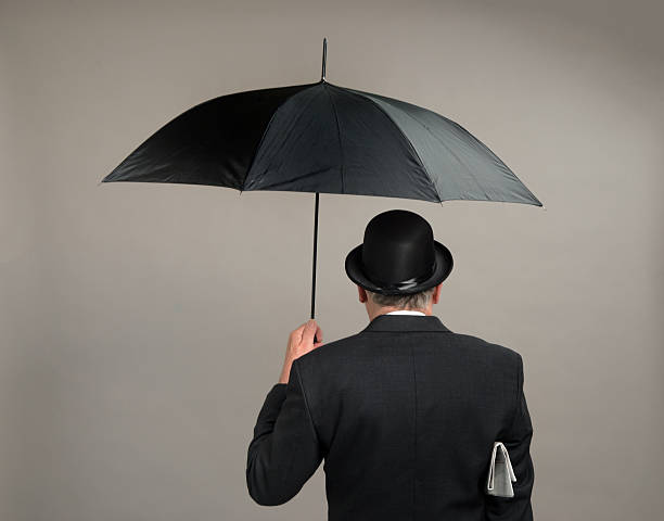 영국인, 중절모 모자, 우산 - black bowler man 뉴스 사진 이미지