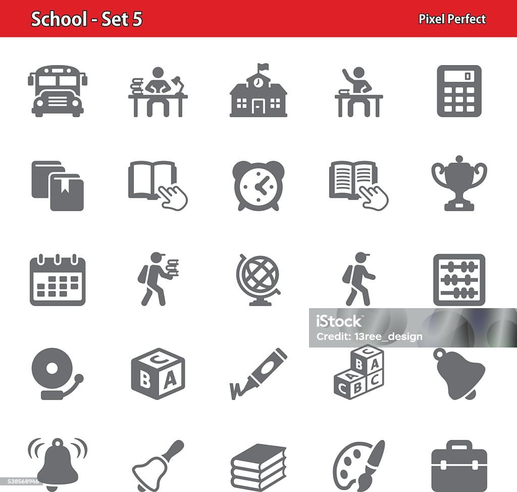 School Icons - Set 5 Professional, pixel perfect icons depicting various school and education concepts. High School stock vector
