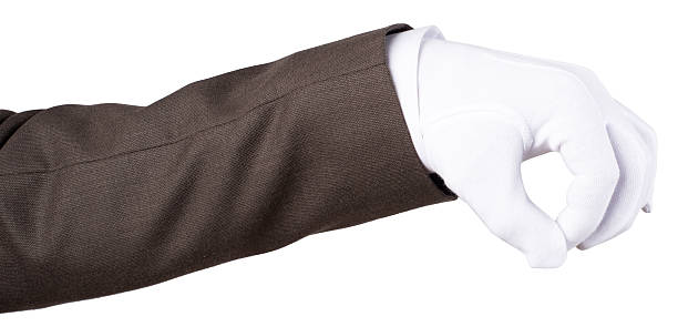 istock Human hand in white textile glove 538569760