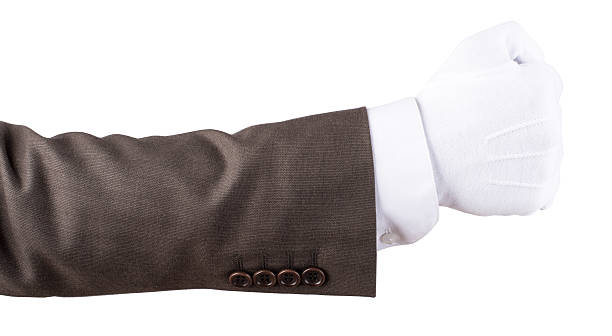 istock Fist gesture in glove isolated on white 538569822