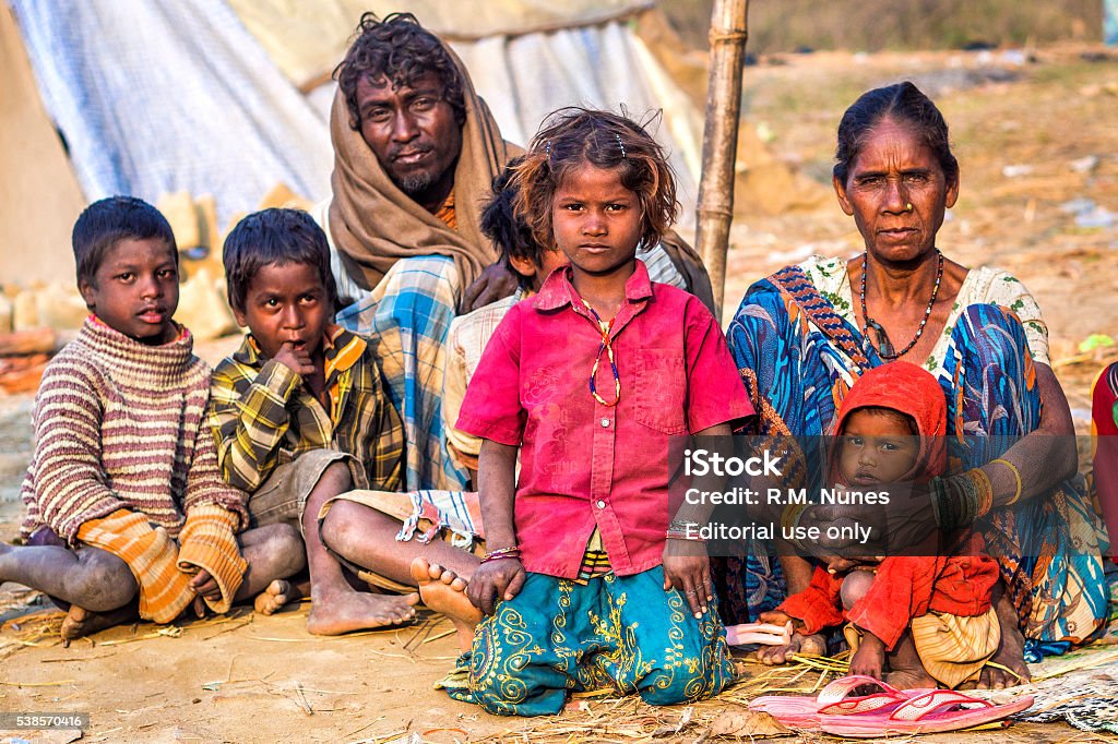 Poor Indian Family On The Street In Allahabad India Stock Photo - Download  Image Now - iStock