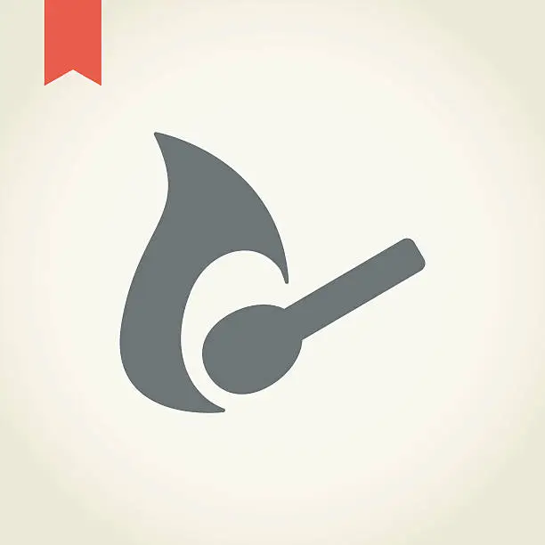 Vector illustration of burning match icon