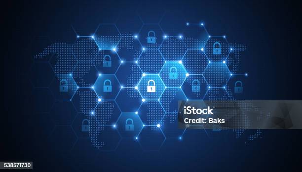 Global Network Security Stock Illustration - Download Image Now - Security, Technology, Network Security