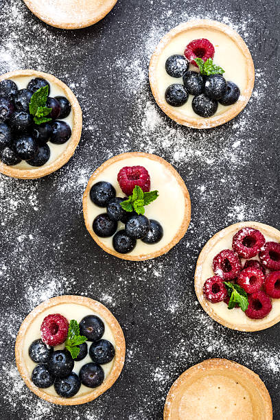 Delicious tartlets with raspberries