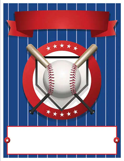 Vector illustration of Blank Baseball Flyer Template Illustration
