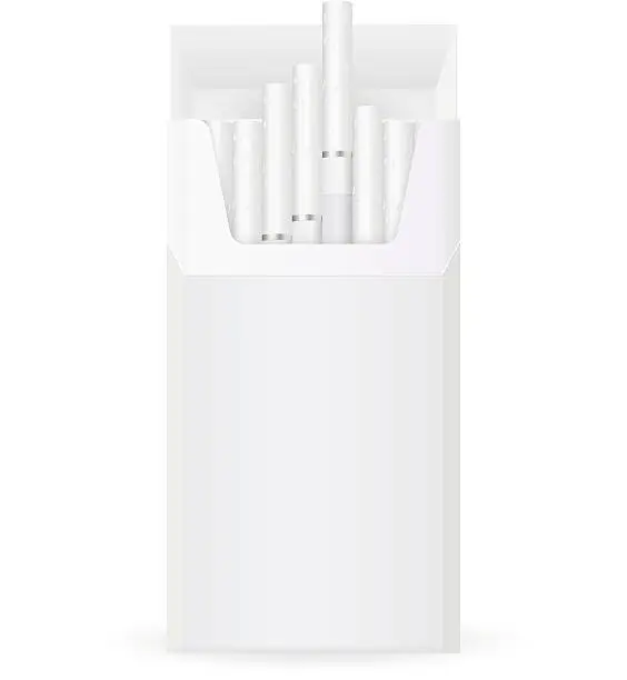 Vector illustration of Pack of cigarettes. Open pack