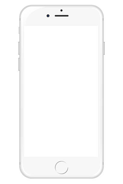 IPhone 6 - White Pedavena, Italy - December 29, 2015: White iPhone 6 showing a blank white screen. Isolated on white. Clipping path included. iphone 6 white iphone blank stock pictures, royalty-free photos & images