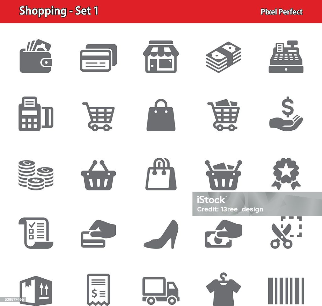 Shopping Icons - Set 1 Professional, pixel perfect icons depicting various shopping concepts Receipt stock vector