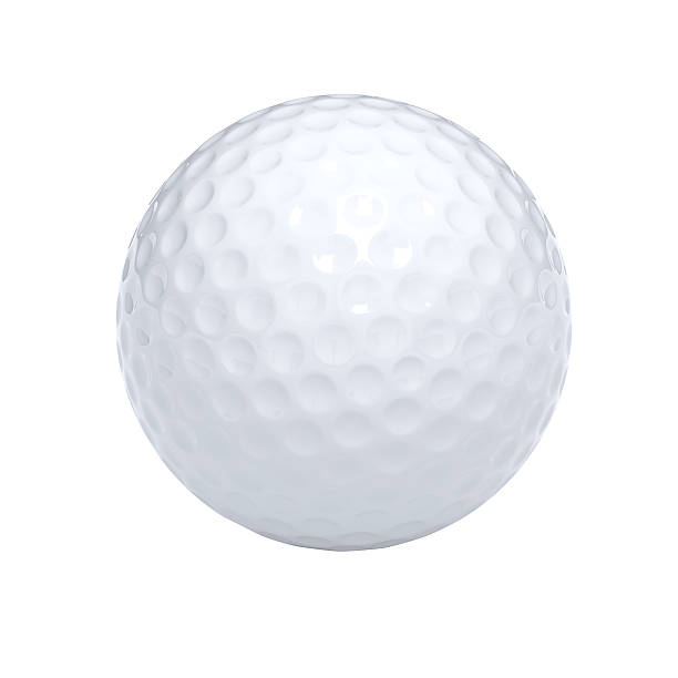 isolado bola de golfe - golf ball circle ball curve - fotografias e filmes do acervo
