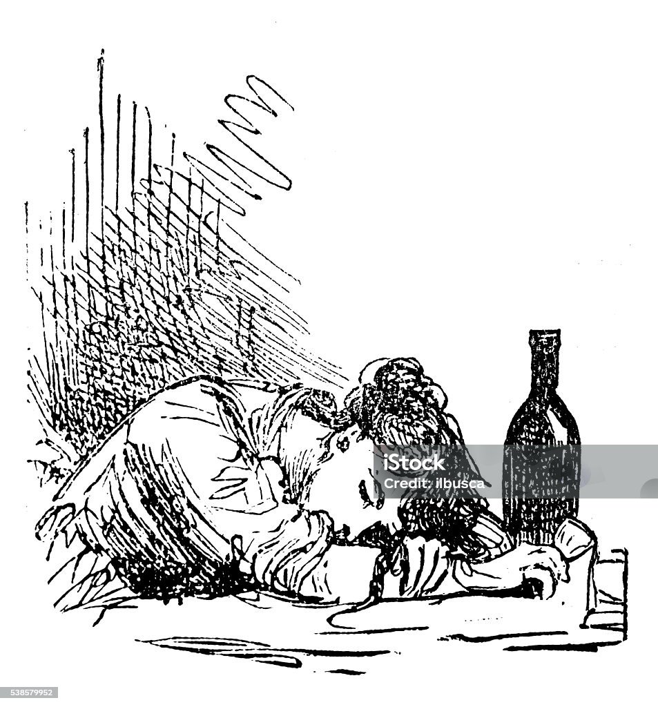 Hình Minh Họa Cổ Xưa Của Người Phụ Nữ Say Rượu Hình minh họa Sẵn ...