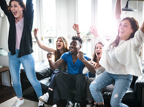 istock Group of college student happiness on the sofa 538581160