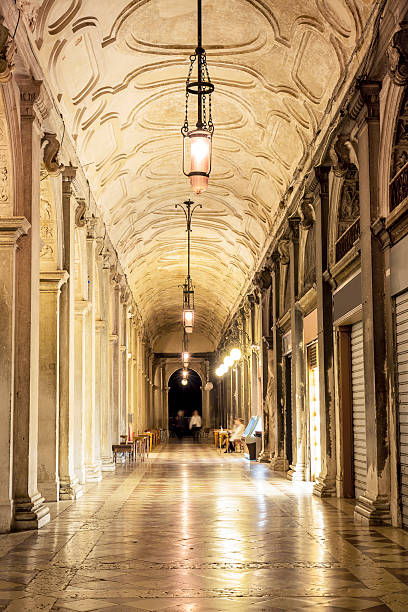 istock Collonnade of Marciana Library in Venice at night 538581208