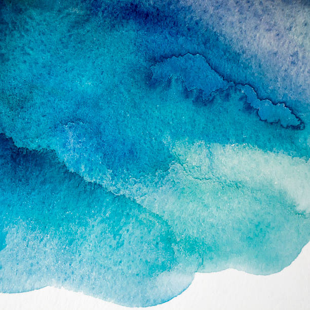 istock Turquoise watercolor abstract painting 538581922
