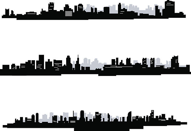 illustrations, cliparts, dessins animés et icônes de silhouette abstraite de la ville - man made structure building exterior built structure single object