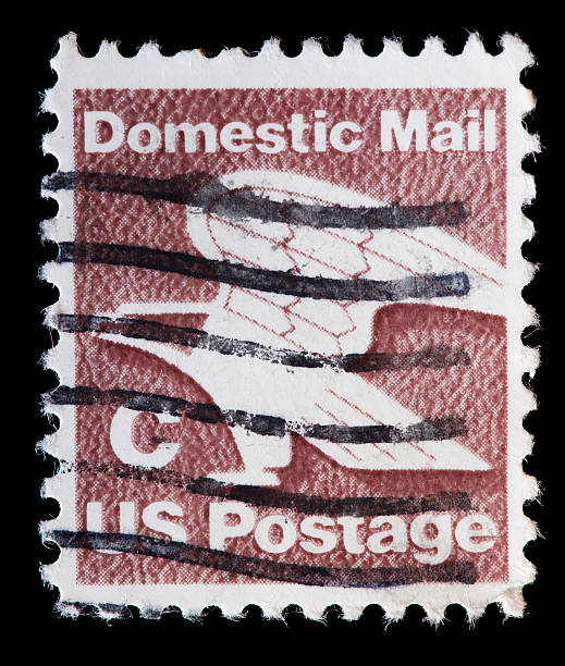 istock United States used postage stamp showing stylized eagle Domestic Mail 538582448