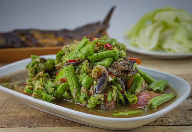 salada de feijão yardlong provocante - nuoc imagens e fotografias de stock