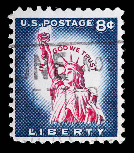 stany zjednoczone używane znaczków pocztowych z statua wolności - canceled collection correspondence history zdjęcia i obrazy z banku zdjęć