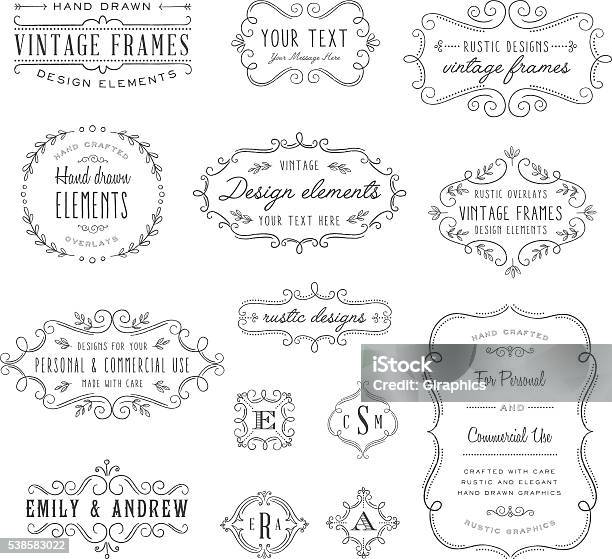 Rustic Sign Border Vector Rustic Frames Set Stock Illustration - Download Image Now - Victorian ...
